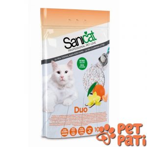 SANİCAT DUO VANİLYA VE MANDALİN KOKULU DOĞAL KEDİ KUMU 10 LT