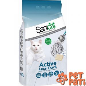 SANİCAT AKTİVE PATİLERE YAPIŞMAYAN KALIN TANELİ KEDİ KUMU 10 LT