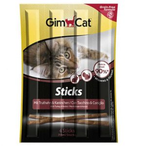 Gimcat Tahılsız Sticks Hindi ve Tavşan Etli Kedi Ödül Çubukları (20 Gr)