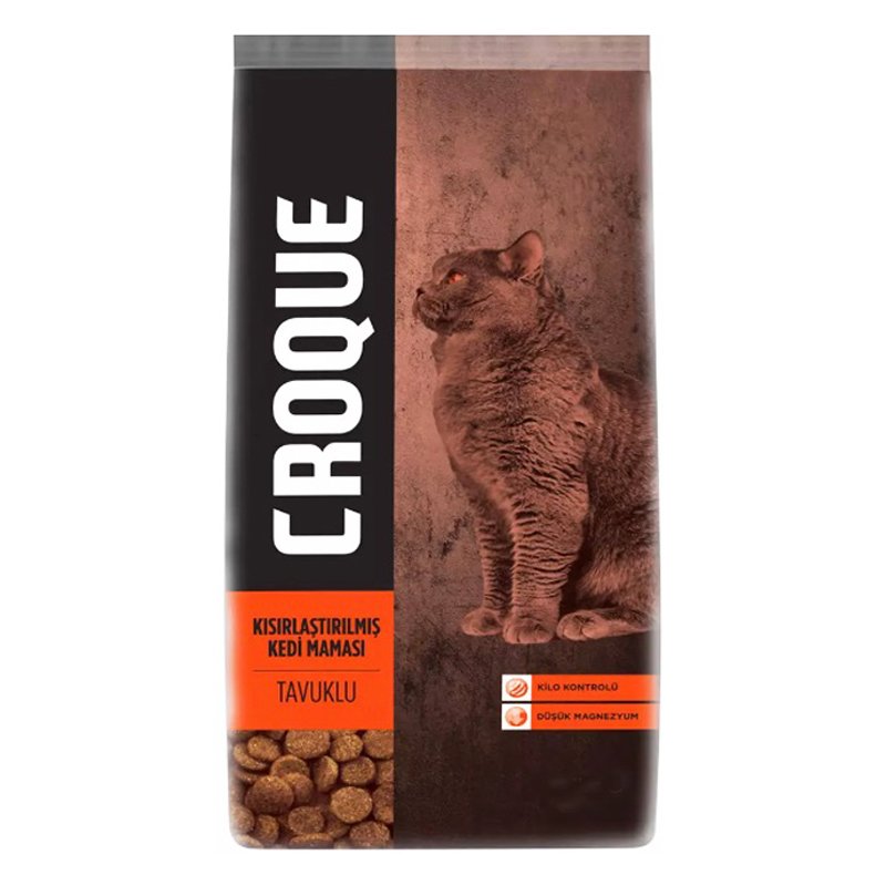 CROQUE KISIRLAŞTIRILMIŞ KEDİ MAMASI TAVUKLU 1.5 KG